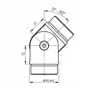 KOLANO PRZEGUBOWE Ø42,4X2,0MM AISI304 Balustrada Nierdzewna Elementy Montaż